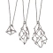 Non-Tarnish 3Pcs 3 Sizes Stainless Steel Braided Chain Macrame Pouch Empty Stone Holder Pendant Necklace Making, Stainless Steel Color, 17.83~29.61 inch(45.3~75.2cm), 1pc/size