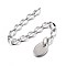 Tarnish Resistant 304 Stainless Steel Chain Extender, with Oval Charms, Stainless Steel Color, 59x2.5mm