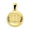 Brass Pendants, Real 18K Gold Plated, Flat Round with Constellations, Gemini, 24x20.5x2mm, Hole: 8x3.5mm