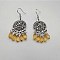 Bohemian Flower Tassel Alloy Pave Cubic Zirconia Dangle Earrings for Women