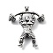 Tibetan Style Alloy Pendants, Sports Charms, Antique Silver, 50x43.5x10mm, Hole: 8x4.5mm