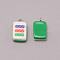 Resin Pendants, with Iron Finding, Imitation Mahjong Tiles, Green, Rectangle, Nine of Dots, 19.5~20.5x11.5x7~7.5mm, Hole: 2mm