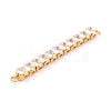 Brass Clear Square Cubic Zirconia Links Connectors ZIRC-G170-22G-3