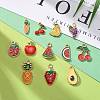 72Pcs 12 Styles Light Gold Plated Alloy Enamel Pendants ENAM-LS0001-01LG-5