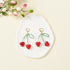 Cherry Dangle Hoop Earrings for Girl Women X1-EJEW-TA00024-2
