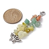 Alloy Charms & Natural Gemstone Chips Beaded Pendant Decoration HJEW-JM01208-3