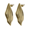 304 Stainless Steel Leaf Stud Earring for Women EJEW-C092-01G-1