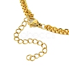 Double Layers Iron & Brass Cubic Zirconia & 304 Stainless Steel Pendant Necklaces NJEW-JN04924-5