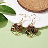 Natural Tiger Eye Chips Dangle Earrings EJEW-JE05726-03-2