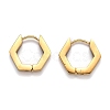 304 Stainless Steel Hexagon Huggie Hoop Earrings STAS-H156-03A-G-2