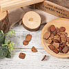 Fashewelry 22Pairs 11 Style Walnut Wood Stud Earring Findings MAK-FW0001-01-14