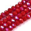 Electroplate Opaque Solid Color Glass Beads Strands EGLA-A034-P1mm-L21-1
