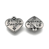 Heart with Word Daughter 316 Surgical Stainless Steel Pendants STAS-I061-140-1