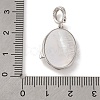 Rhodium Plated 925 Sterling Silver Pave Natural Shell Oval Pendants STER-C009-02P-3