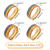 Unicraftale 4Pcs 4 Style Pride Finger Rings RJEW-UN0001-21G-5