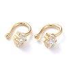 Brass Micro Pave Clear Cubic Zirconia Cuff Earrings EJEW-H109-02G-4