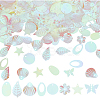   80G 8 Style Star/Leaf/Butterfly Rainbow Iridescent PVC Paillette/Sequins Beads & Links & Pendants PVC-PH0001-30-1
