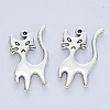 Tibetan Style Alloy Kitten Pendants TIBE-R316-067AS-RS-2