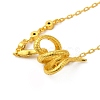 Brass Snake & Cubic Zirconia Pendant Necklaces NJEW-H170-01G-3