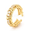 Brass Micro Pave Cubic Zirconia Cuff Ring RJEW-F118-07-4