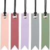 CRASPIRE 10Pcs 5 Colors Leather Bookmarks AJEW-CP0007-56-1