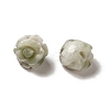 Natural Peace Jade Carved Flower Beads G-O156-B-34-2
