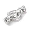 Rhodium Plated 925 Sterling Silver Pave Clear Cubic Zirconia Fold Over Clasps STER-D005-12P-2