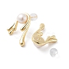 Natural Pearl Twist Stud Earrings EJEW-P256-72G-2