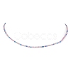Luster Glass Seed Beaded Necklace with Alloy Clasps NJEW-JN04366-3