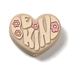 Heart and Flower Silicone Focal Beads SIL-Q025-01C-1