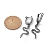 Clear Cubic Zirconia Snake Dangle Hoop Earrings EJEW-JE05130-3
