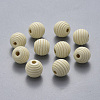 Painted Natural Wood Beehive Beads WOOD-Q040-019B-A08-1