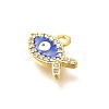 Brass Micro Pave Cubic Zirconia with Evil Eye Enamel Charms KK-G519-08G-01-2