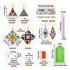  DIY Diamond Painting Rhombus & Triangle Dangle Earring Kits DIY-TA0004-97-13