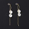 Acrylic Imitation Shell Tassel Dangle Stud Earrings with 925 Sterling Silver Pins EJEW-L281-03LG-2