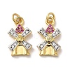 Rack Plating Brass Micro Pave Cubic Zirconia Pendants KK-Q795-13G-1