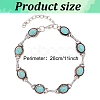 ANATTASOUL 2Pcs Acrylic Imitation Turquoise Oval Link Chain Anklet AJEW-AN0001-04-2
