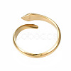 304 Stainless Steel Snake Wrap Open Cuff Ring for Women RJEW-T023-76G-2