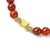 Natural Carnelian Beads Stretch Bracelets for Women Men BJEW-JB11348-02-3