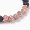 Natural Lava Rock Beads Stretch Bracelets BJEW-JB03900-3