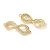 Rack Plating Brass Micro Pave Cubic Zirconia Infinity Connector Charms KK-C084-23D-G-2