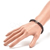 Natural Lava Rock Stretch Bracelet with Alloy Heart Beaded BJEW-JB08309-03-3