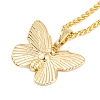 Butterfly Rack Plating Brass Pendant Necklaces NJEW-S423-01G-1