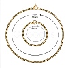 Brass Curb Chain Bracelets & Necklaces Sets NJEW-SZ0001-03G-A-2