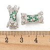 925 Sterling Silver Micro Pave Cubic Zirconia Screw Clasps STER-U001-01P-3