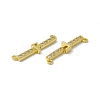 Rack Plating Brass Micro Pave Clear Cubic Zirconia Connector Charms KK-C007-37G-F-3