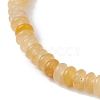 Natural Yellow Agate Rondelle & Pearl Beaded Stretch Bracelets BJEW-JB09918-06-4
