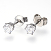 Personalized Lovers Day Gifts for Him Cubic Zirconia Ear Studs EJEW-H073-01-1