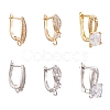 12Pcs 6 Style Brass Micro Pave Cubic Zirconia Hoop Earring Findings ZIRC-PJ0001-06-1