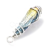 Electroplated Raw Rough Natural Quartz Crystal Copper Wire Wrapped Pendants PALLOY-JF02414-02-4